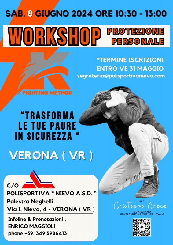 Workshop Protezione Personale in Verona (VR), Italy @ POLISPORTIVA "NIEVO A.S.D." | Verona | Veneto | Italien